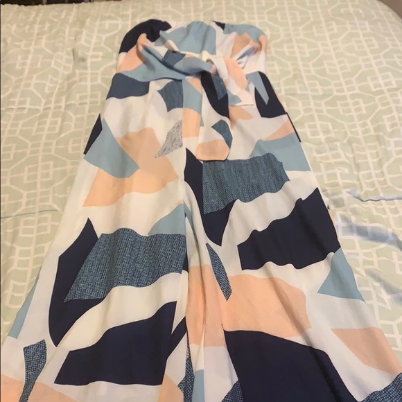 Geo Print Knot Bandeau Jumpsuit - Picture 2 of 6